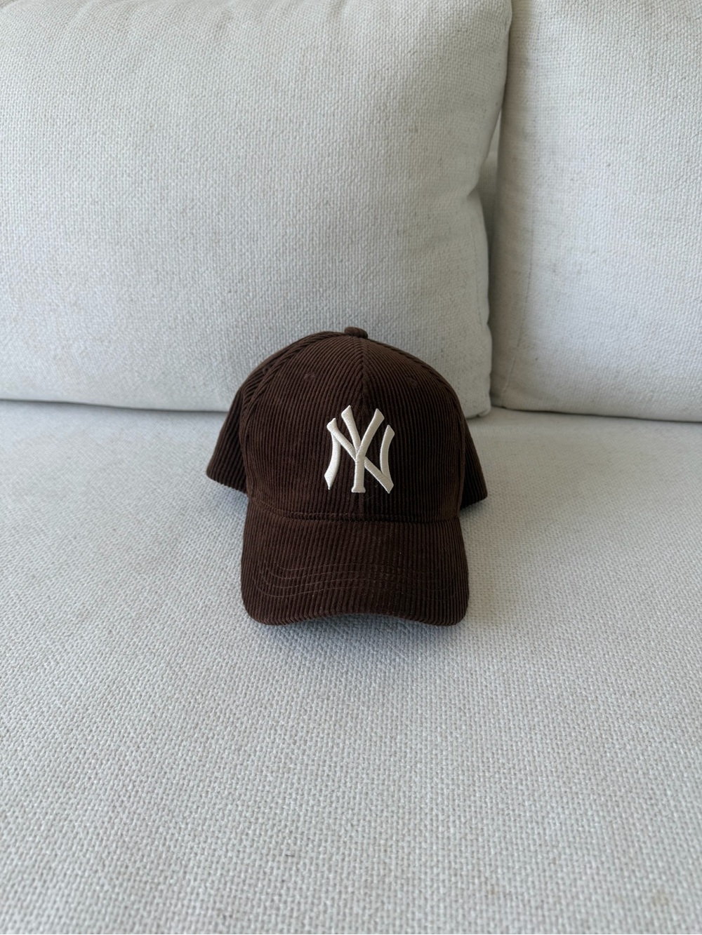 MLB New York Yankees Brown Corduroy Cap with Cream Logo